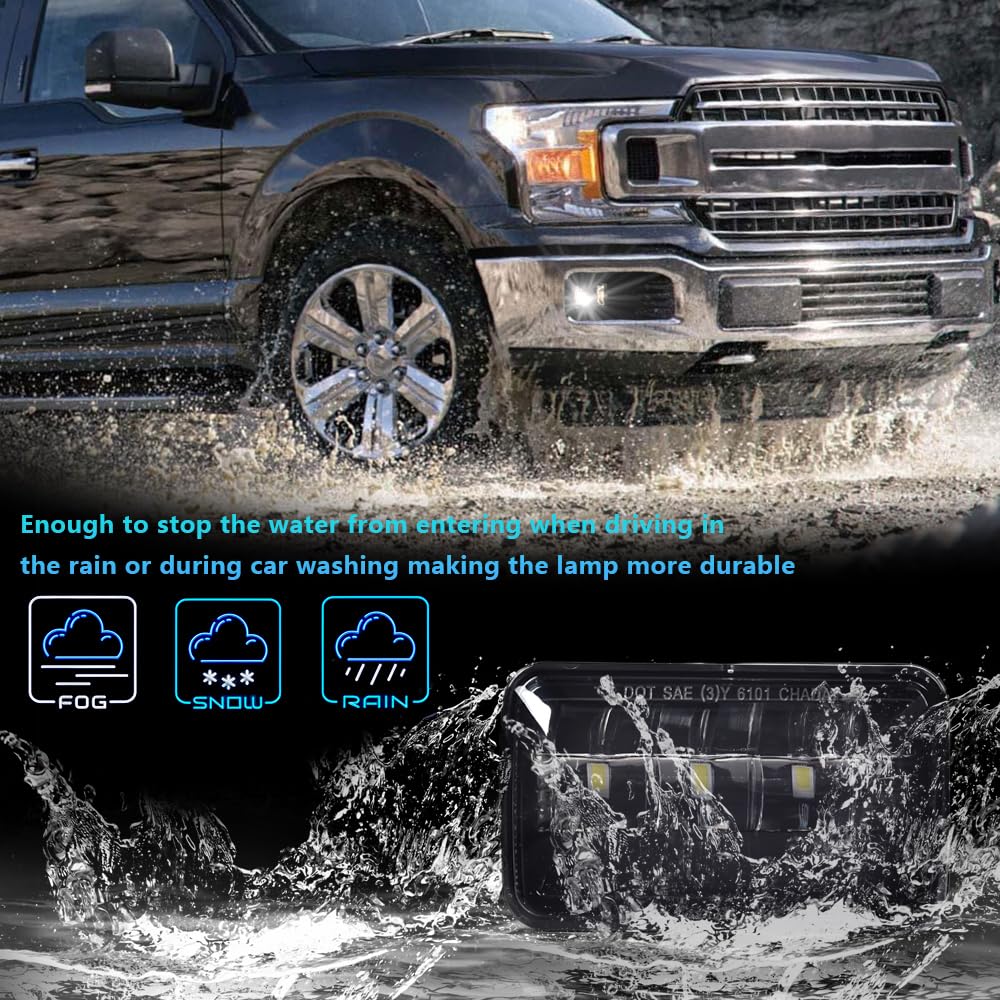 GRAND ORANGE Pair LED Fog Lights Compatible with Ford F150 2015-2020/ Ford F250 F350 Super Duty 2017-2018 Fog Lamps Front Bumper Lamps FL3Z15200B, FL3Z15201B - Image 5