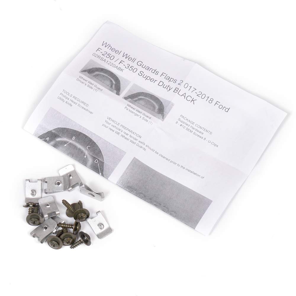 GRAND ORANGE Rear Wheel Guards Compatible with Ford F250 F350 Super Duty 2017 2018 2019 Black Rear Wheel Well Guards Fenders Kit 1Pair - Image 6