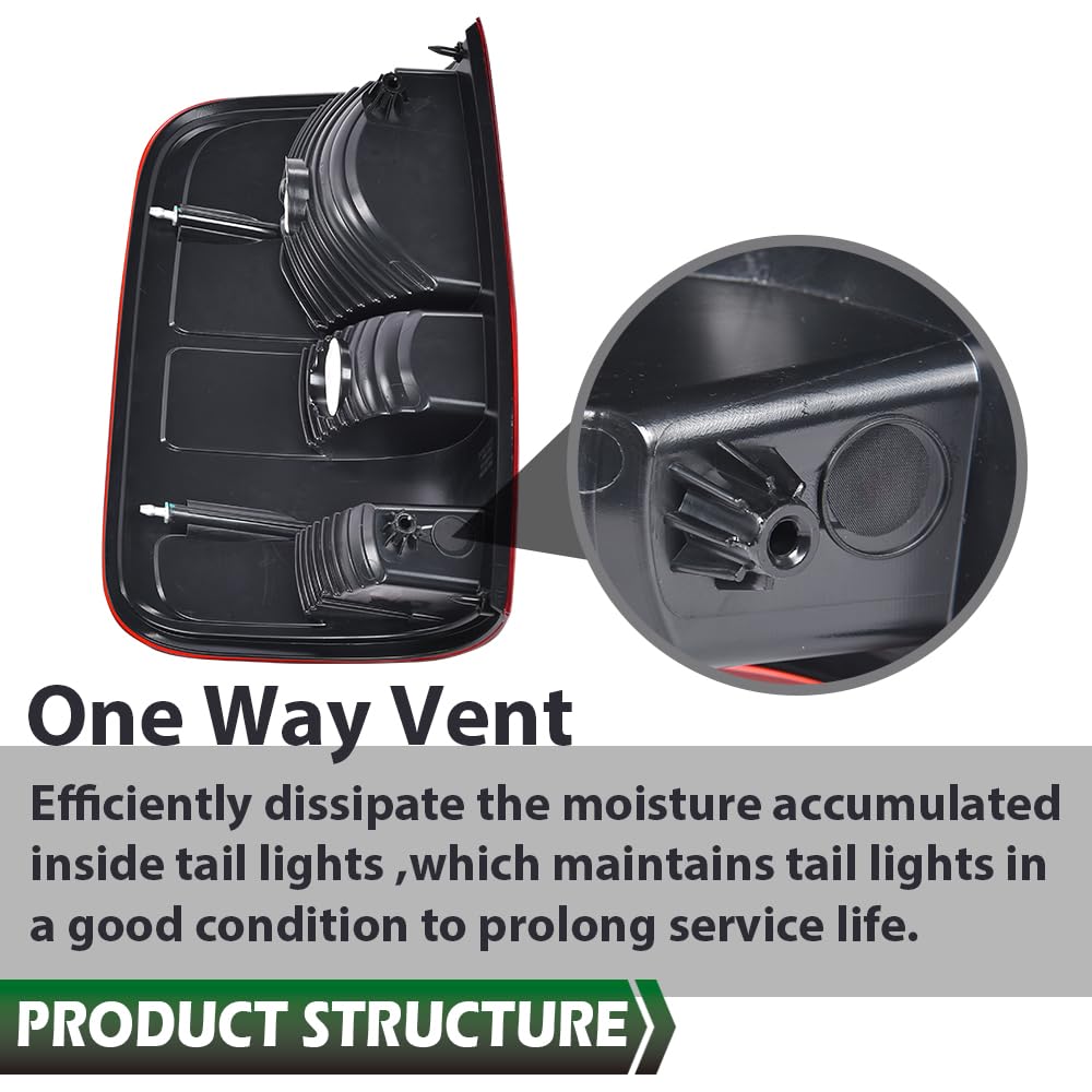 GRAND ORANGE Right Tail Light Assembly Rear Lights Lamp Compatible with Ford F150 2004 2005 2006 RH Passenger Side W/o Bulb - Image 6