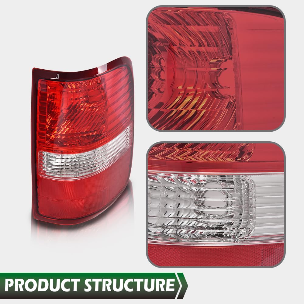 GRAND ORANGE Right Tail Light Assembly Rear Lights Lamp Compatible with Ford F150 2004 2005 2006 RH Passenger Side W/o Bulb - Image 8
