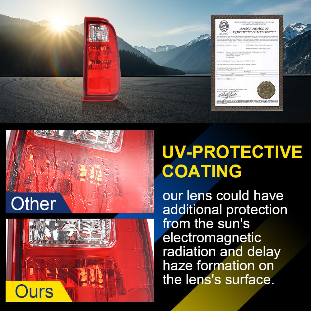 GRAND ORANGE Right Tail Light Assembly Rear Lights Tail Lamp Compatible with Ford F250 F350 F450 F550 Super Duty 2008-2016 RH Passenger Side W/o Bulb - Image 4