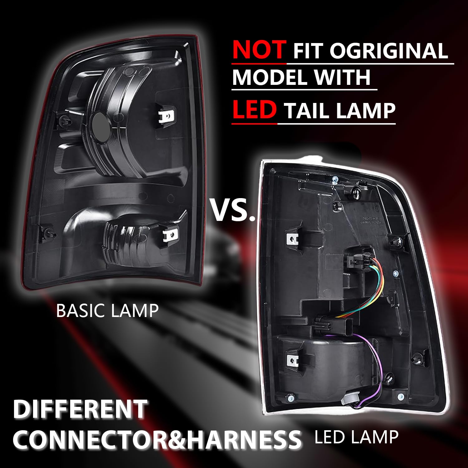 GRAND ORANGE Tail Lights Assembly Rear Lights Fit Dodge Ram 1500 2009-2018; Fit Dodge Ram 2500 2010-2018 Left Driver Side Rear Taillights Brake Lamp Halogen OE Style w/o Bulb 55277415AF - Image 3