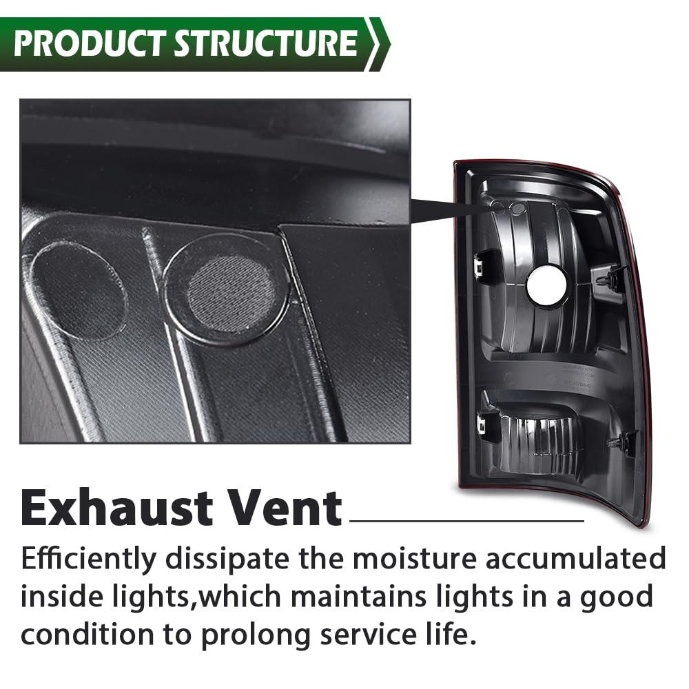 GRAND ORANGE Tail Lights Assembly Rear Lights Fit Dodge Ram 1500 2009-2018; Fit Dodge Ram 2500 2010-2018 Left Driver Side Rear Taillights Brake Lamp Halogen OE Style w/o Bulb 55277415AF - Image 8