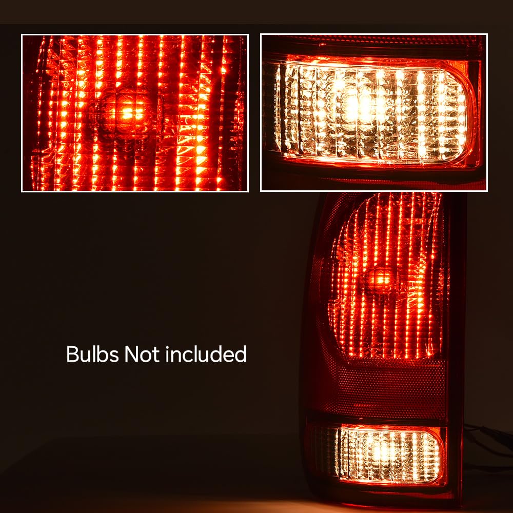 GRAND ORANGE Taillight Assembly Left Driver Side w/o Wiring Harness & Bulb Compatible with Ford F150 Stepside 1997-2004/Fit Ford F250 1997-1999/Fit Ford F250 F350 F450 F550 Super Duty 1999-2007 - Image 3