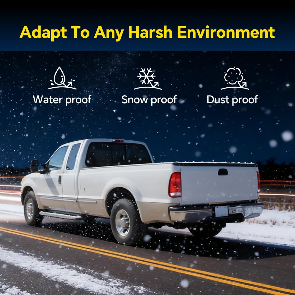 GRAND ORANGE Taillight Assembly Left Driver Side w/o Wiring Harness & Bulb Compatible with Ford F150 Stepside 1997-2004/Fit Ford F250 1997-1999/Fit Ford F250 F350 F450 F550 Super Duty 1999-2007 - Image 6