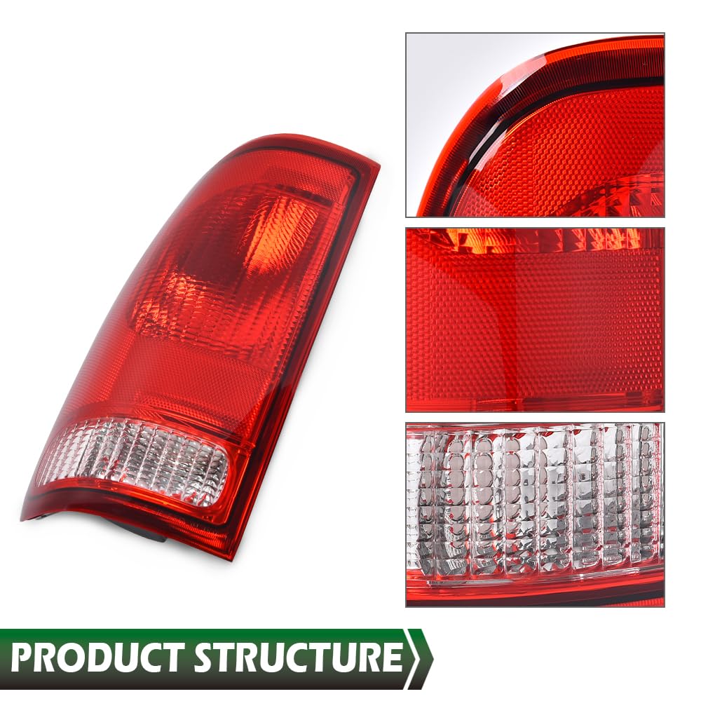GRAND ORANGE Taillight Assembly Left Driver Side w/o Wiring Harness & Bulb Compatible with Ford F150 Stepside 1997-2004/Fit Ford F250 1997-1999/Fit Ford F250 F350 F450 F550 Super Duty 1999-2007 - Image 7