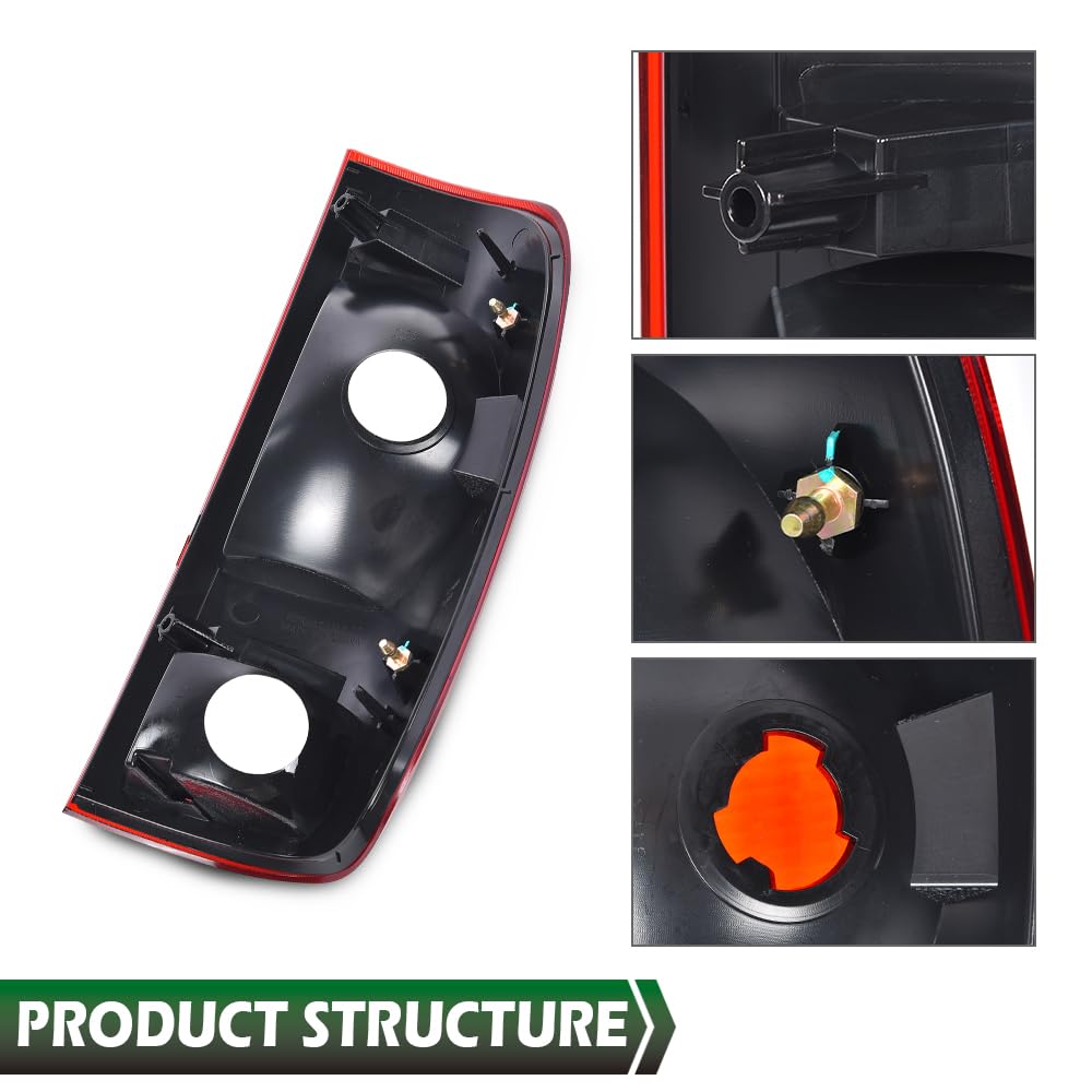 GRAND ORANGE Taillight Assembly Left Driver Side w/o Wiring Harness & Bulb Compatible with Ford F150 Stepside 1997-2004/Fit Ford F250 1997-1999/Fit Ford F250 F350 F450 F550 Super Duty 1999-2007 - Image 8