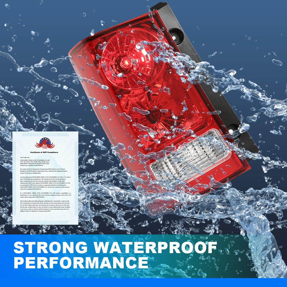 GRAND ORANGE Taillight Assembly Right Passenger Side Compatible with Ford F150 Stepside 1997-2004/Fit Ford F250 1997-1999/Fit Ford F250 F350 F450 F550 Super Duty 1999-2007 w/o Wiring Harness & Bulb - Image 4