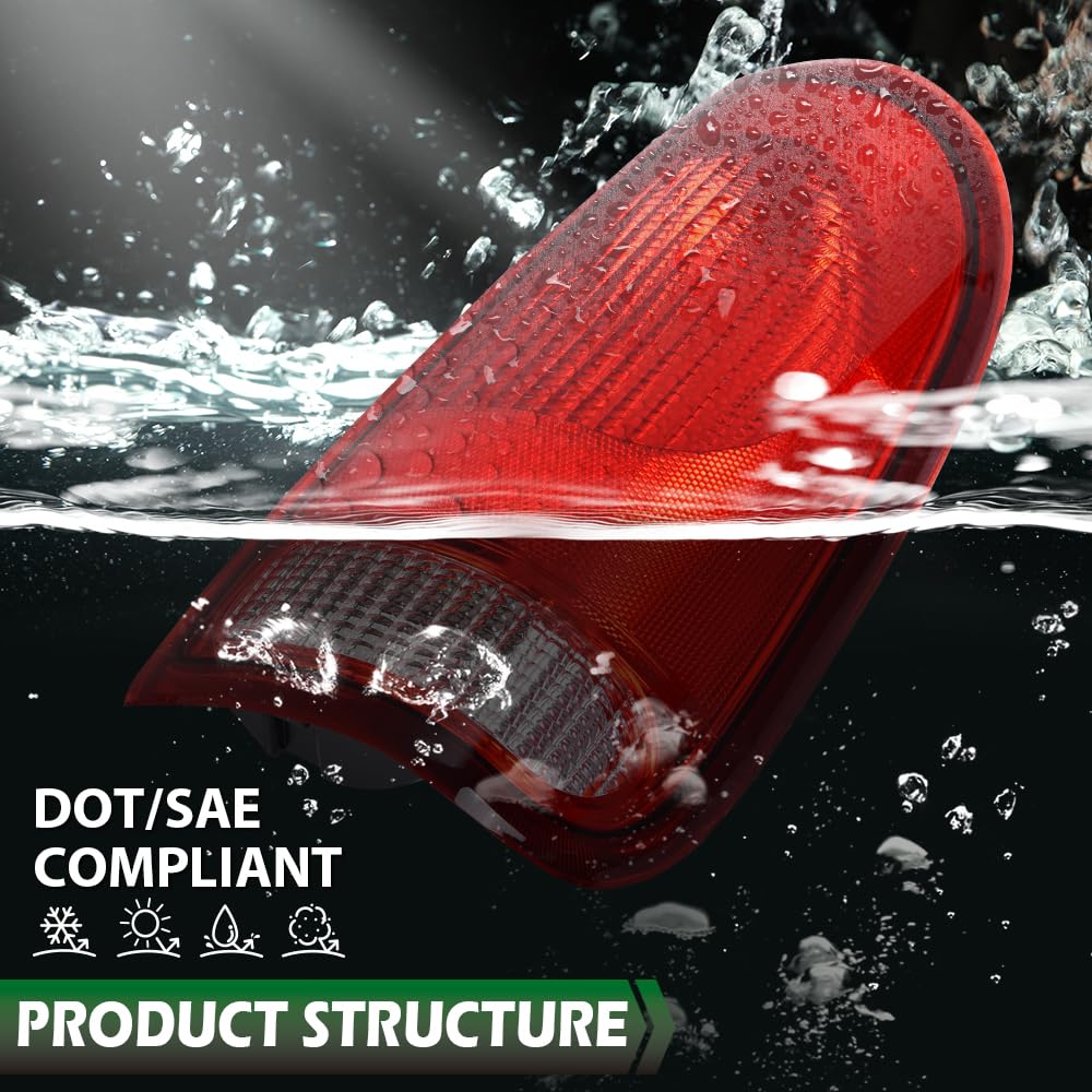 GRAND ORANGE Taillight Assembly Right Passenger Side Compatible with Ford F150 Stepside 1997-2004/Fit Ford F250 1997-1999/Fit Ford F250 F350 F450 F550 Super Duty 1999-2007 w/o Wiring Harness & Bulb - Image 6