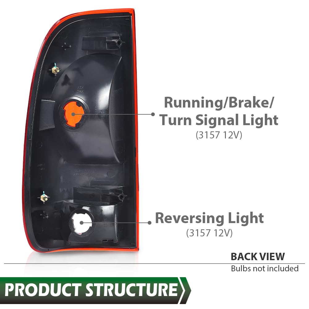 GRAND ORANGE Taillight Assembly Right Passenger Side Compatible with Ford F150 Stepside 1997-2004/Fit Ford F250 1997-1999/Fit Ford F250 F350 F450 F550 Super Duty 1999-2007 w/o Wiring Harness & Bulb - Image 9
