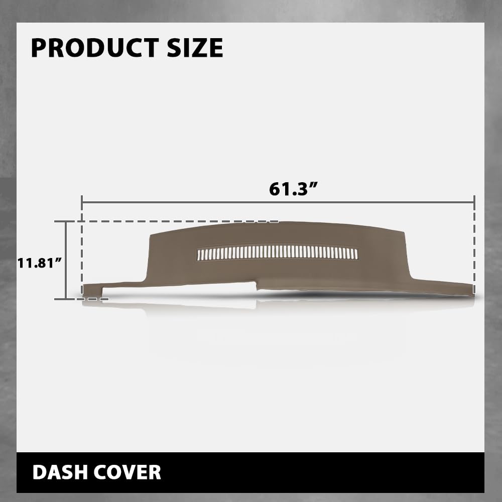 GRAND ORANGE TPE Dash Cover Dashboard Beige Compatible with Chevy Blazer Suburban GMC Yukon C1500 C2500 C3500 K1500 K2500 K3500 R20 R30 V30 R2500 R3500 V3500 1988-1994 - Image 5