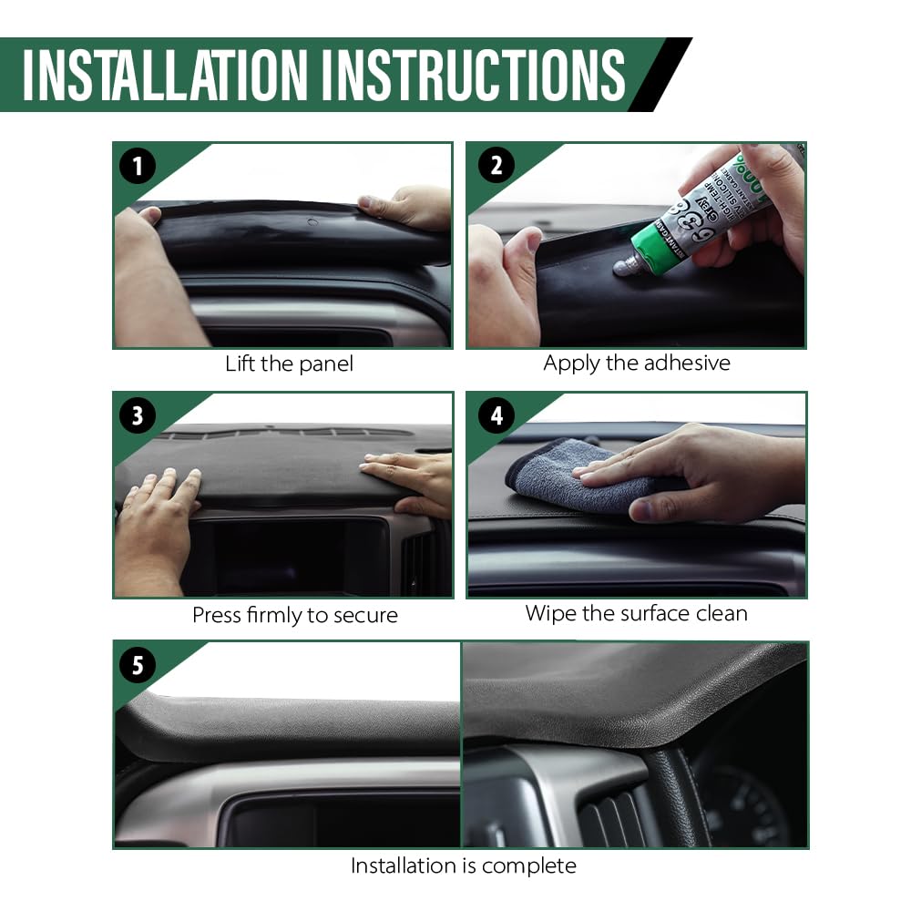 GRAND ORANGE TPE Dash Cover Dashboard Beige Compatible with Chevy Blazer Suburban GMC Yukon C1500 C2500 C3500 K1500 K2500 K3500 R20 R30 V30 R2500 R3500 V3500 1988-1994 - Image 3