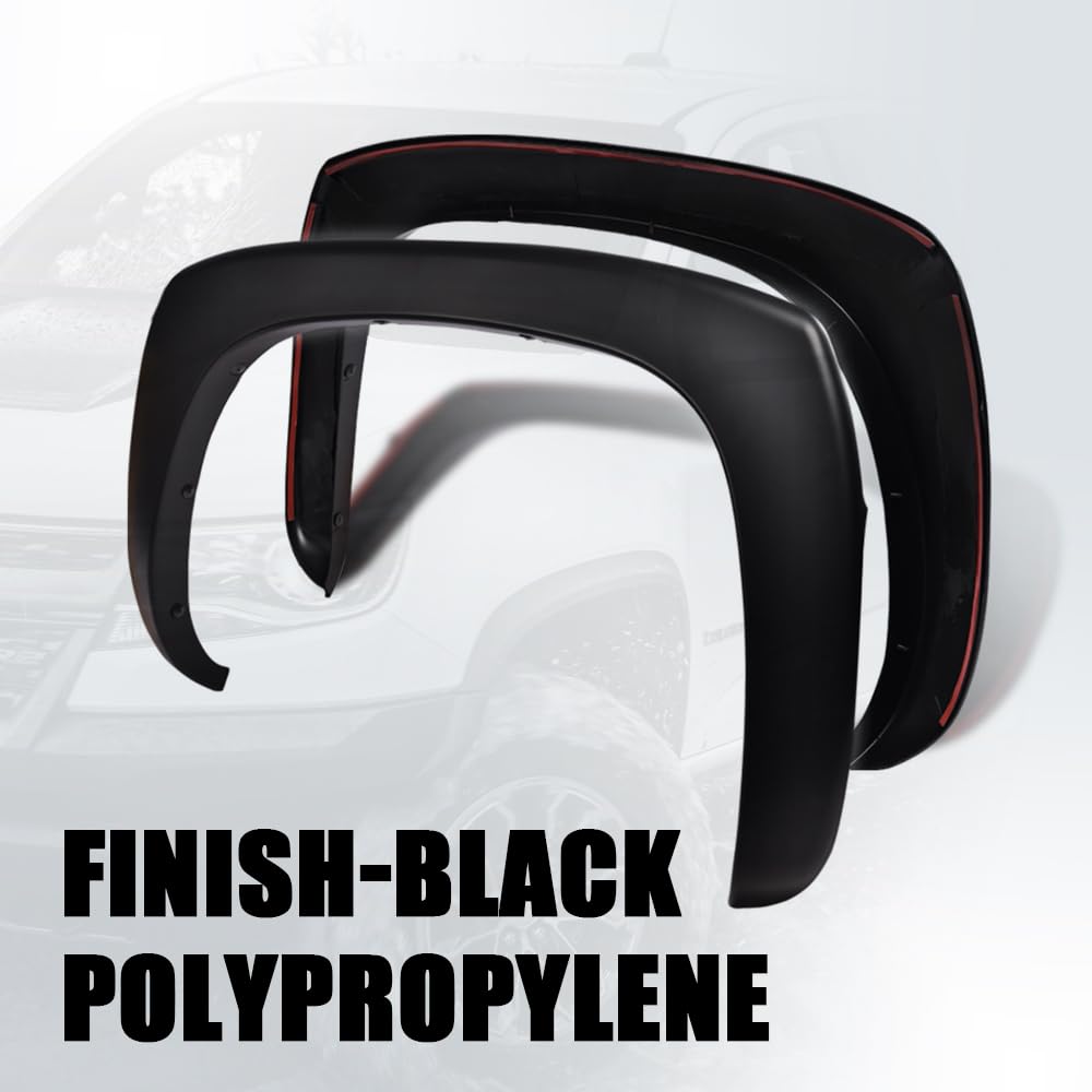 GRAND ORANGE Wheel Fender Flares, Compatible with 1999-2007 Ford F250 F350 Super Duty Styleside Only (Do Not Fit Dually Models), Pocket Textured Riveted Style Accessories - Image 3