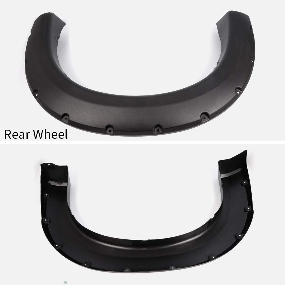 GRAND ORANGE Wheel Fender Flares, Compatible with 1999-2007 Ford F250 F350 Super Duty Styleside Only (Do Not Fit Dually Models), Pocket Textured Riveted Style Accessories - Image 4