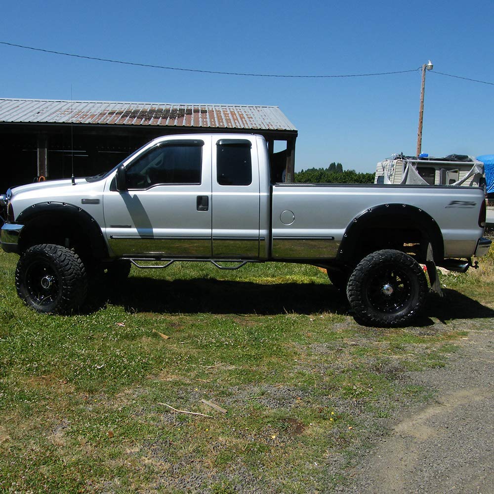 GRAND ORANGE Wheel Fender Flares, Compatible with 1999-2007 Ford F250 F350 Super Duty Styleside Only (Do Not Fit Dually Models), Pocket Textured Riveted Style Accessories - Image 8