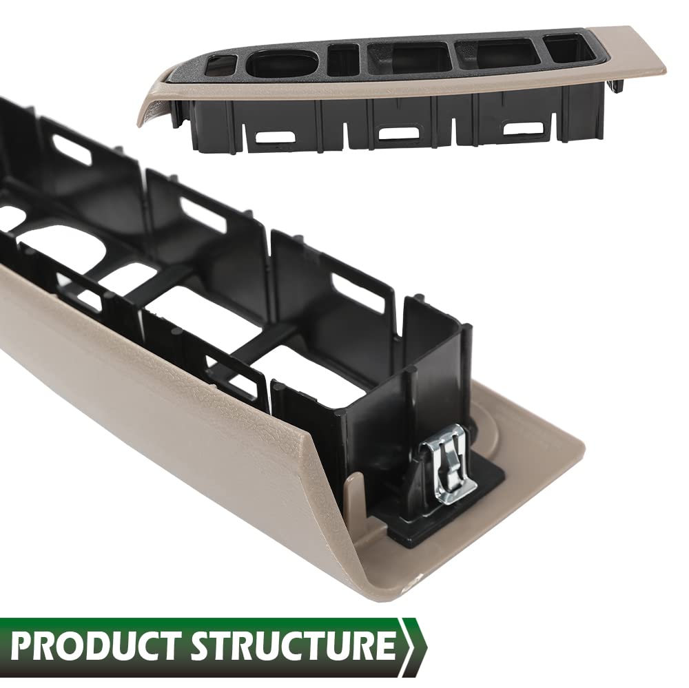 GRAND ORANGE Window Switch Decorative Frame Set Driver & Passenger Side Compatible with Chevy Silverado/GMC Sierra 1500/2500/3500 4Door Tan 2003-2007 89045119 89045127 - Image 3
