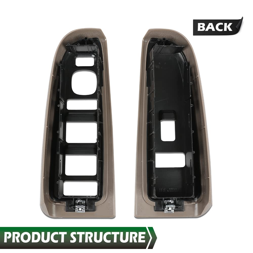 GRAND ORANGE Window Switch Decorative Frame Set Driver & Passenger Side Compatible with Chevy Silverado/GMC Sierra 1500/2500/3500 4Door Tan 2003-2007 89045119 89045127 - Image 5