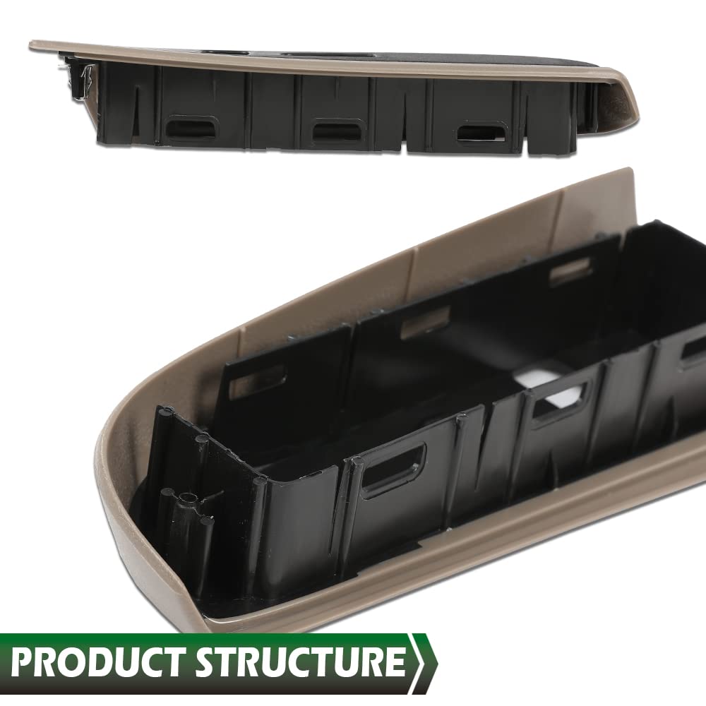 GRAND ORANGE Window Switch Decorative Frame Set Driver & Passenger Side Compatible with Chevy Silverado/GMC Sierra 1500/2500/3500 4Door Tan 2003-2007 89045119 89045127 - Image 6