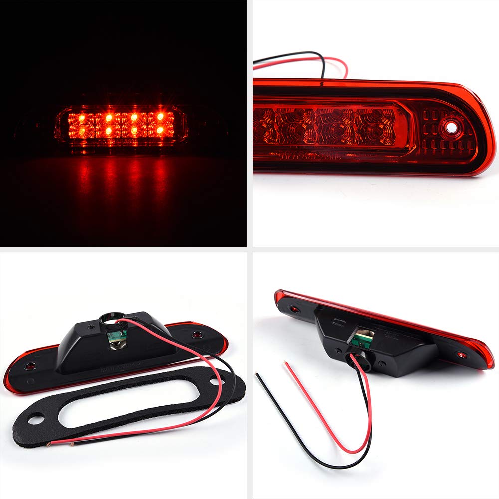 VRracing Front Rear LED Third 3rd Brake Light Stop Lamp Compatible For Jeep Grand Cherokee 1999 2000 2001 2002 2003 2004 Red Lens - Image 8