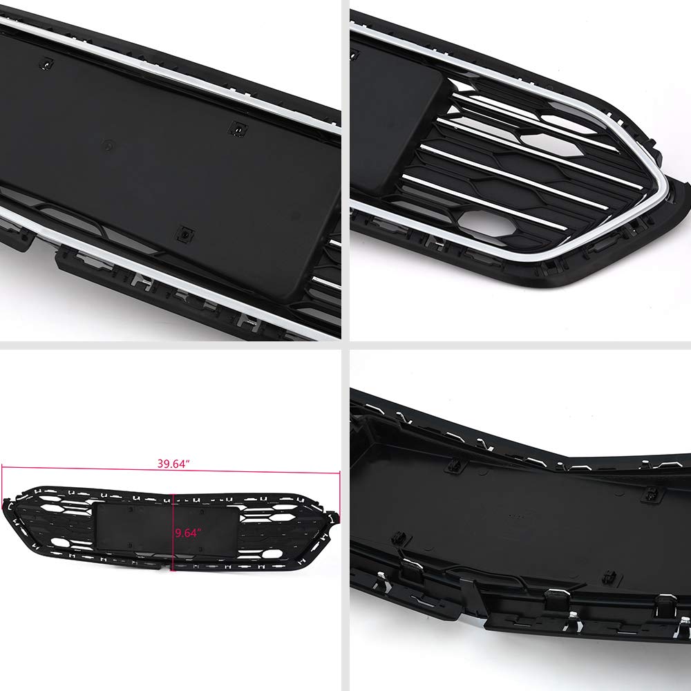 VRracing Honeycomb Front Bumper Grill Lower Grille Replacement for Chevy Cruze 2016 2017 2018 Chrome - Image 8