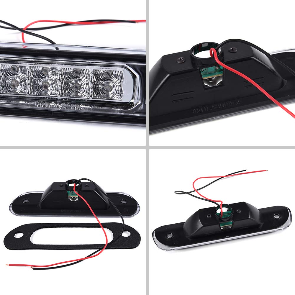 VRracing LED 3rd Brake Tail Brake Light Rear High Mount Tail Stop Lamp Compatible For Jeep Grand Cherokee 1999-2004 Clear Lens - Image 8