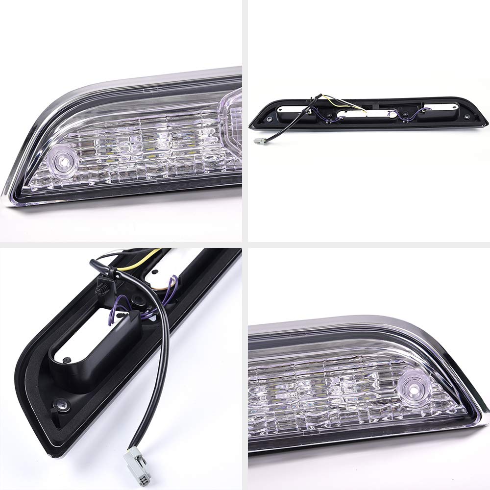 VRracing LED Third Brake Lights Cargo Lamp Center High Cap Mount Tail Light Chrome Housing Compatible For Ford F-150 F150 2015-2019 2016 2017 2018 - Image 9